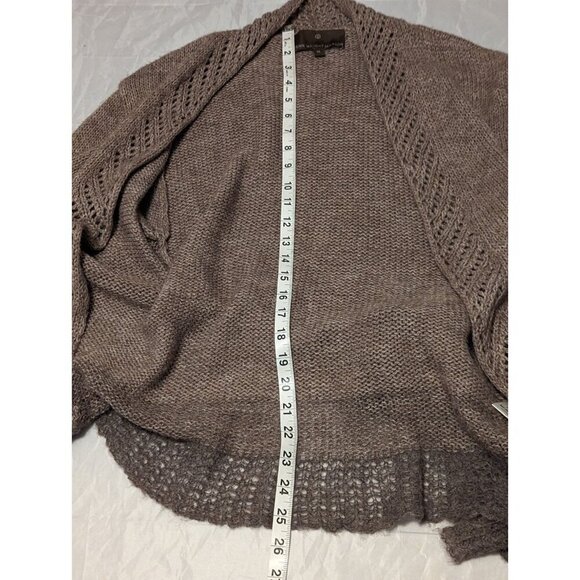 Fenn Wright Manson Women's Size 14 Brown/Beige 3/4 Sleeve Open Front Cardigan - Picture 8 of 11